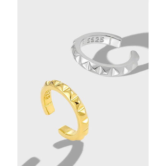 Geometric Gear Sterling Silver Ear Cuff Earring