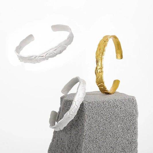 Shimmering Halo Silver Cuff Bracelet