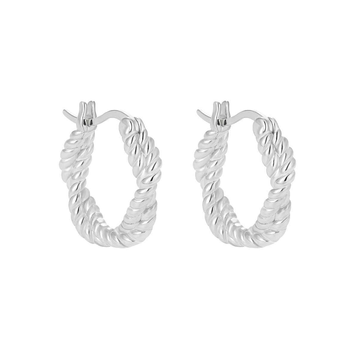 Echo's Winding Silver Hoop Earrings