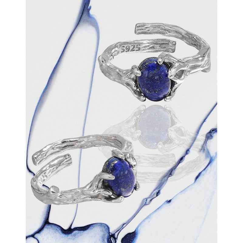Azure Majesty Silver Lapis Lazuli Ring
