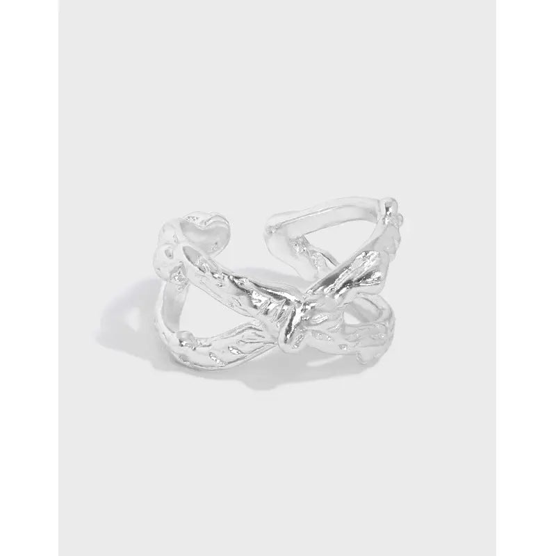 XANTHE'S X-TEXTURE SILVER RING - OPHRASTUDIO