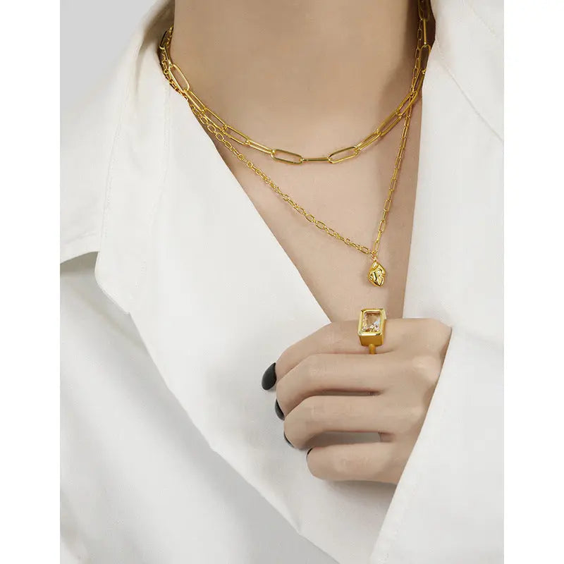 DIANA'S CONCAVE-CONVEX PENDANT SILVER NECKLACE - OPHRASTUDIO
