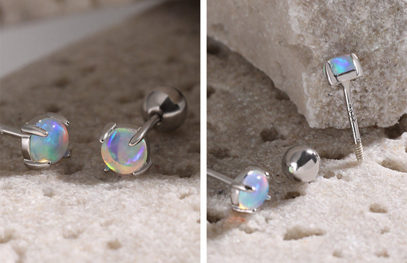 Luna Glow Opal Stud Earrings OPHRASTUDIO
