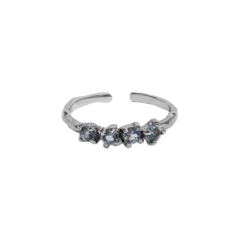 Elara's Quad Zircon Silver Stacking Ring