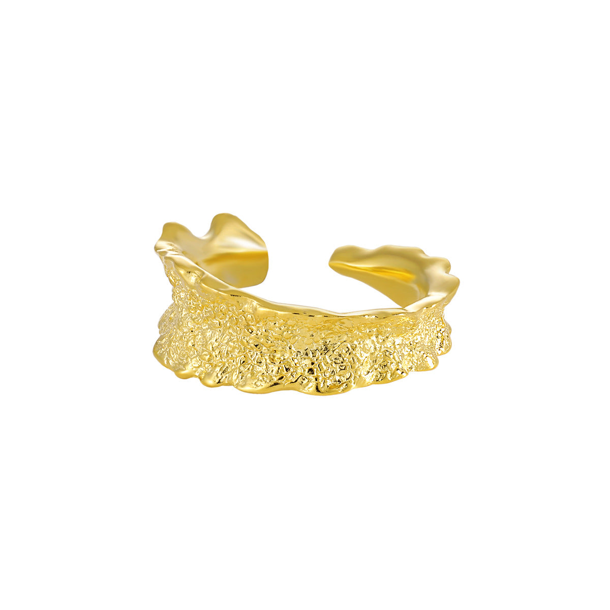 ISOLDE'S WIDE TEXTURED SILVER RING OPHRASTUDIO