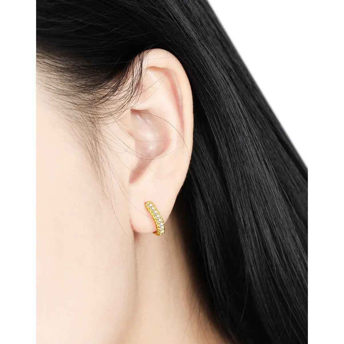 Luxury Silver Huggie Earrings