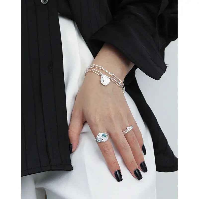 Selene's Tourmaline Silver Statement Ring