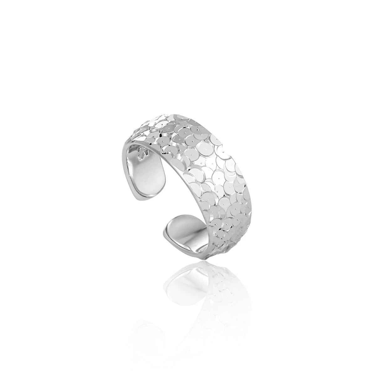 Textured Scales Silver Ear Cuff Earring