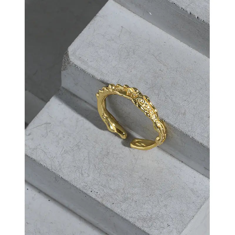 ATHENA'S MINIMALIST IRREGULAR SILVER THIN RING - OPHRASTUDIO