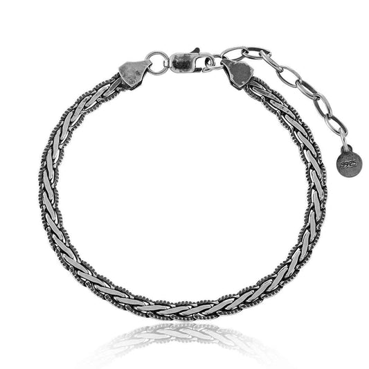 Enchanted Serpent Bone Silver Chain Bracelet