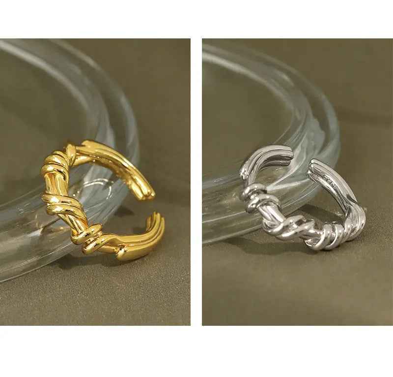 Echo's Winding Texture Silver Statement Ring