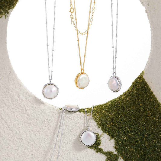 Lustre Elegance Silver Pearl Necklace