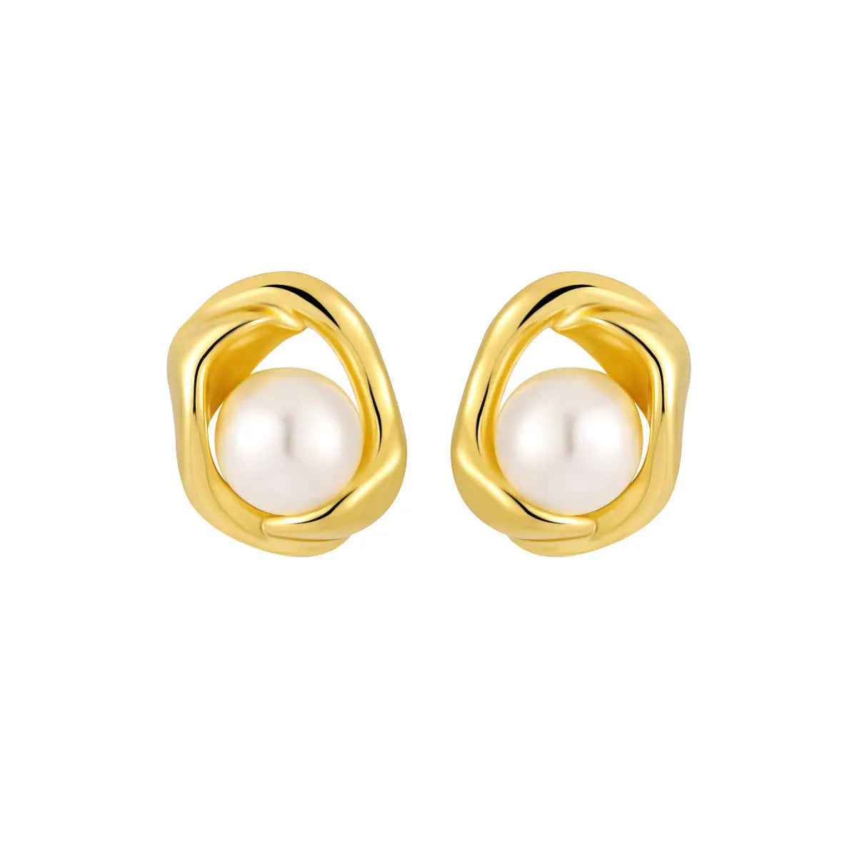 Le Silver Pearl Stud Earrings