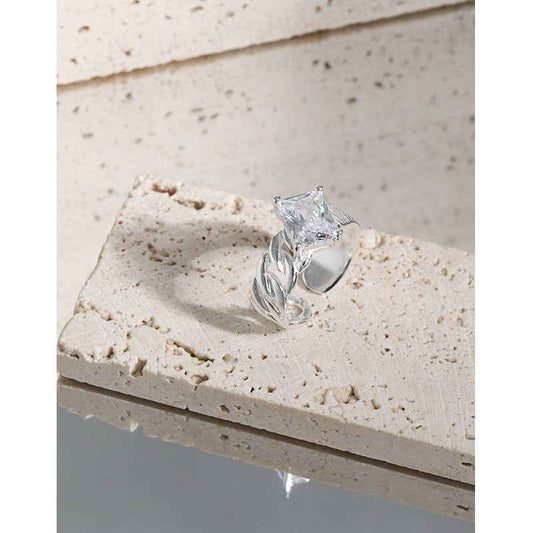 Bold Brilliance Silver Statement Ring