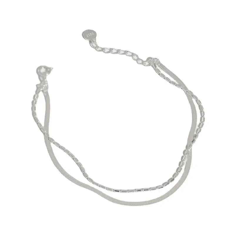 Athena's Double Silver Chain Bracelet