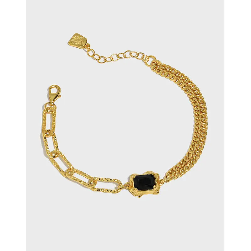 ELODIE'S MICRO-INLAID ZIRCON DOUBLE-LAYER SILVER BRACELET - OPHRASTUDIO
