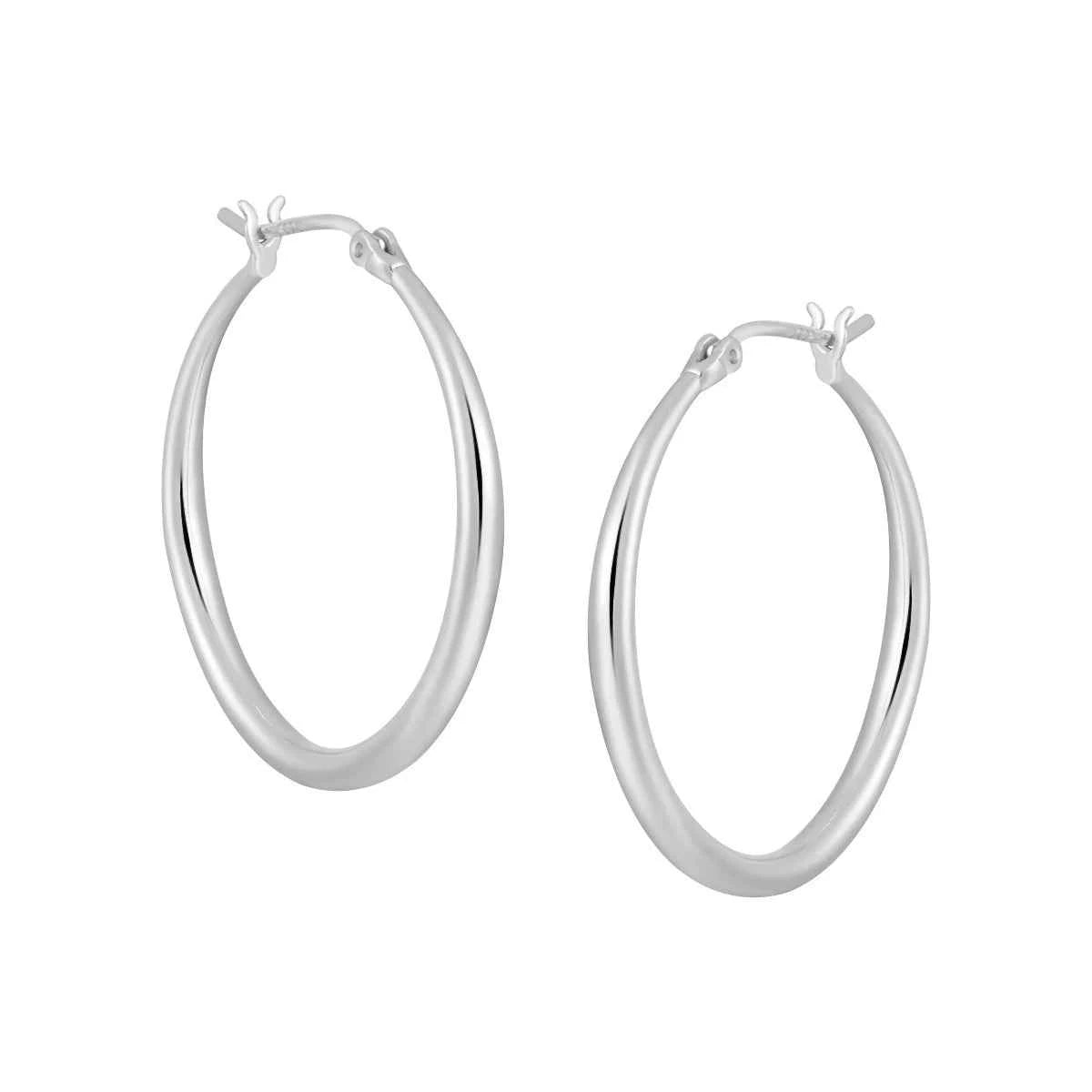 Sleek Minimalist Silver Hoop Earrings