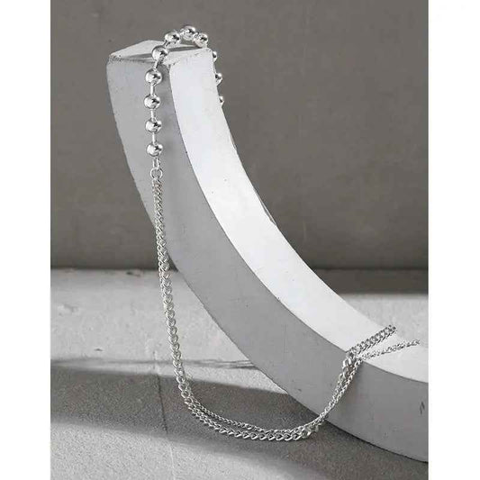 Selene's Round Bead Silver Chain Necklace