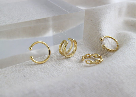 Minimalist Sterling Silver Ear Cuff Earrings OPHRASTUDIO