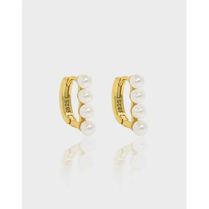 Sleek Harmony Silver Huggie Earrings