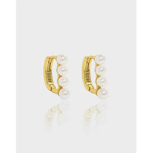 Sleek Harmony Silver Huggie Earrings