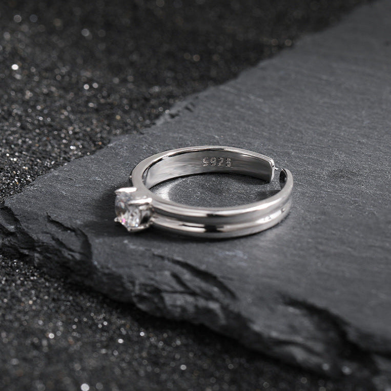 Radiant Grace Solitaire Silver Ring OPHRASTUDIO