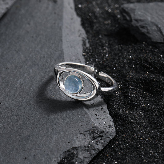 Aquamarine Hollow Statement Ring OPHRASTUDIO