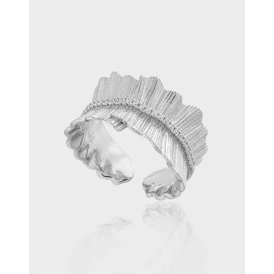 Skirted Elegance Silver Statement Ring