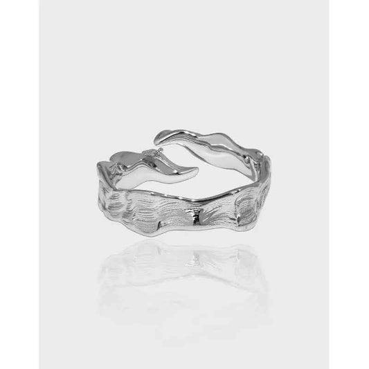 Luna's Irregular Surface Silver Statement Ring