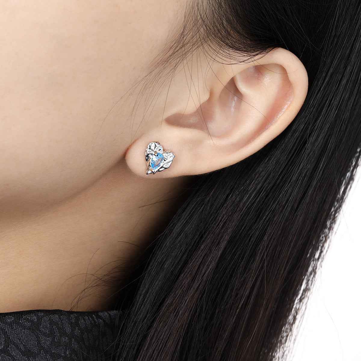 Aurora Love Silver Stud Earrings