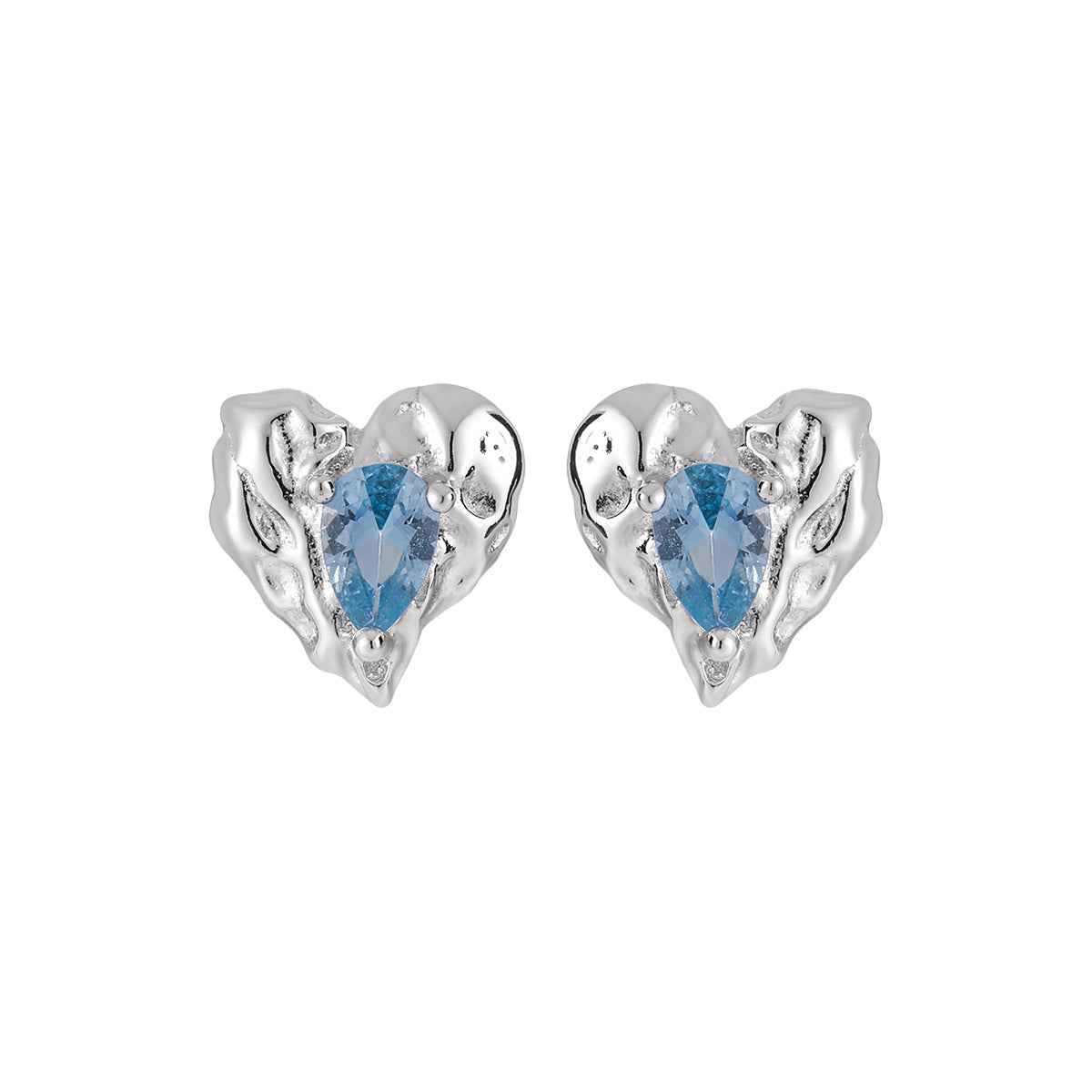 Aurora Love Silver Stud Earrings