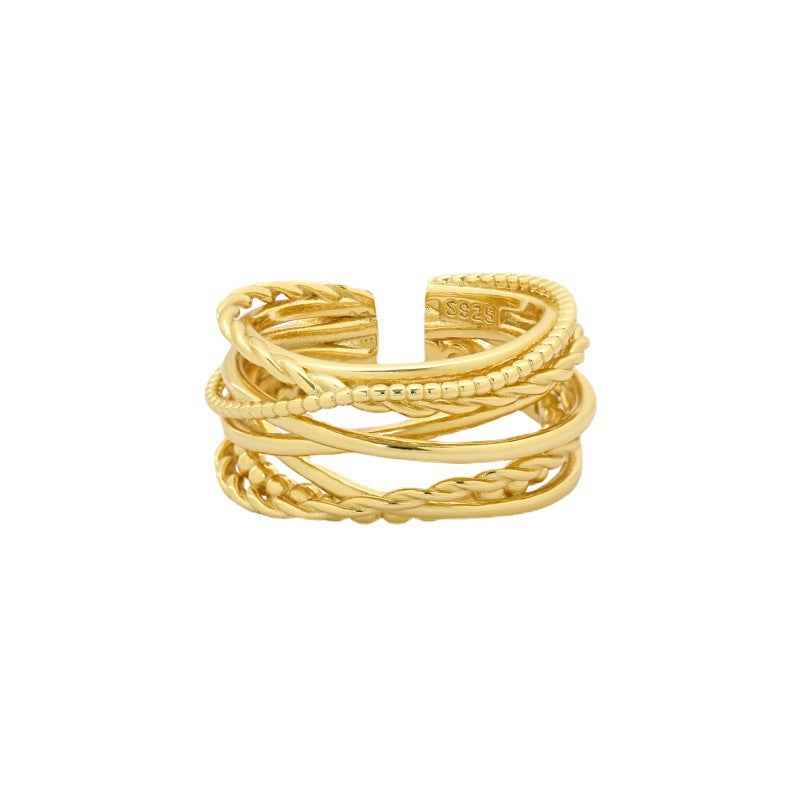 Layered Wrap Silver Statement Ring