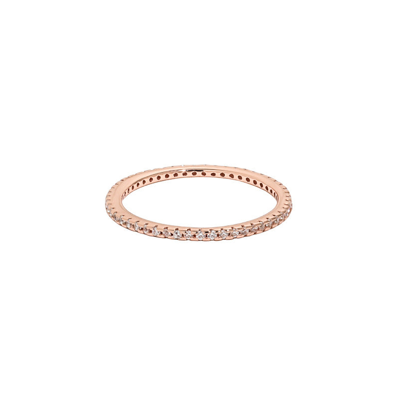 CELIA'S INLAID ZIRCON SILVER FINE RING - OPHRASTUDIO