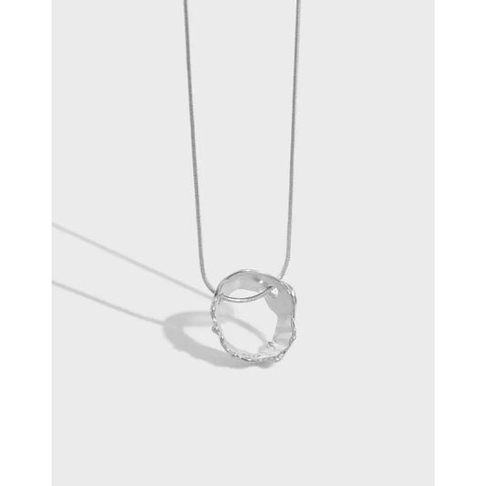 FREYA'S GEOMETRIC ROUND SILVER NECKLACE - OPHRASTUDIO