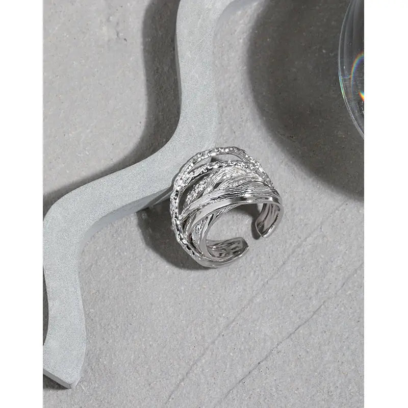 CIRCE'S MULTI-LAYER SILVER RING - OPHRASTUDIO
