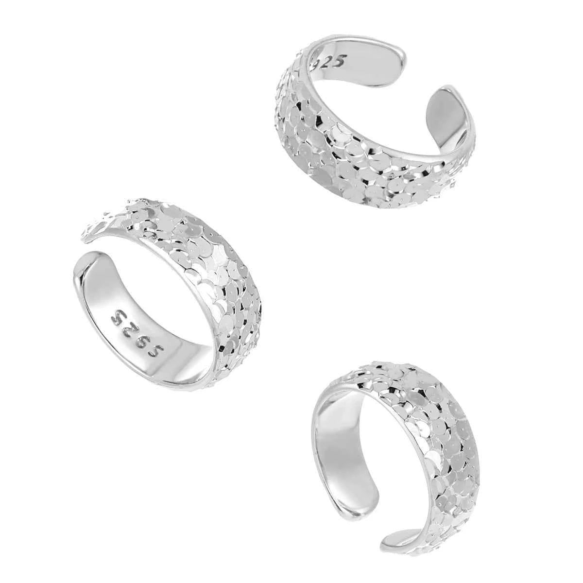 Textured Scales Silver Ear Cuff Earring