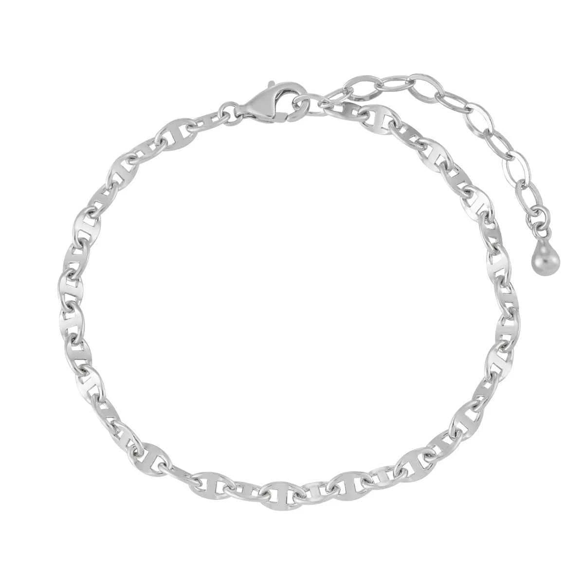 Coffee Beans Design Silver Chain Bracelet
