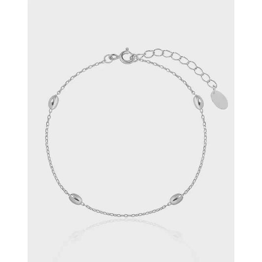 Diana's Oval Bead Silver Chain Bracelet
