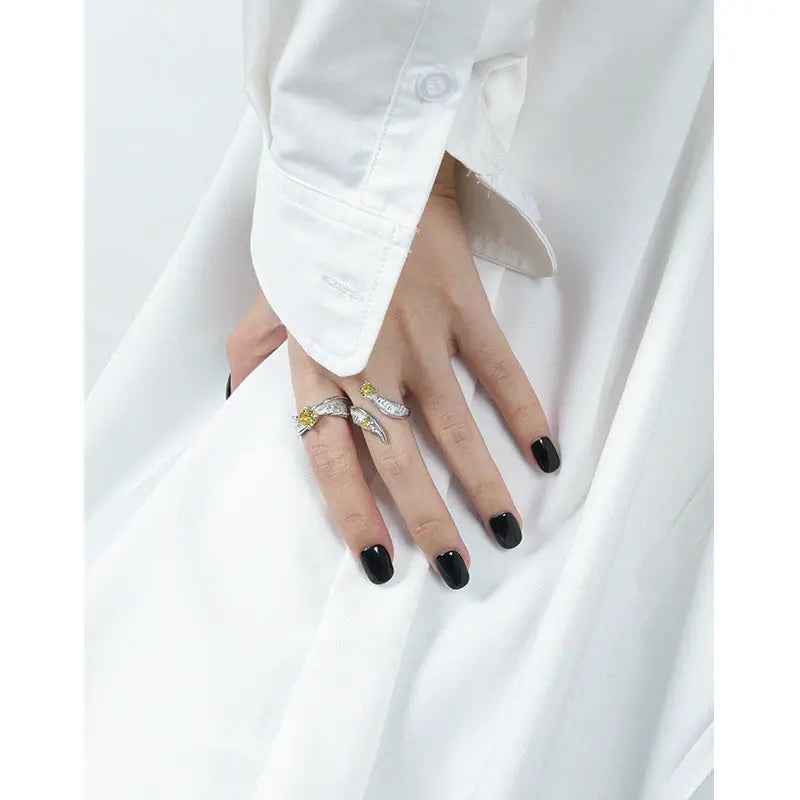 Selene's Yellow Silver Statement Ring