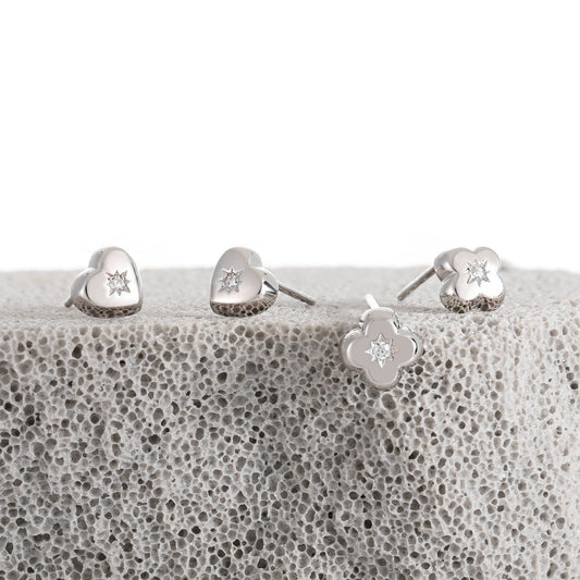 Ophelia's Elegance Silver Stud Earrings