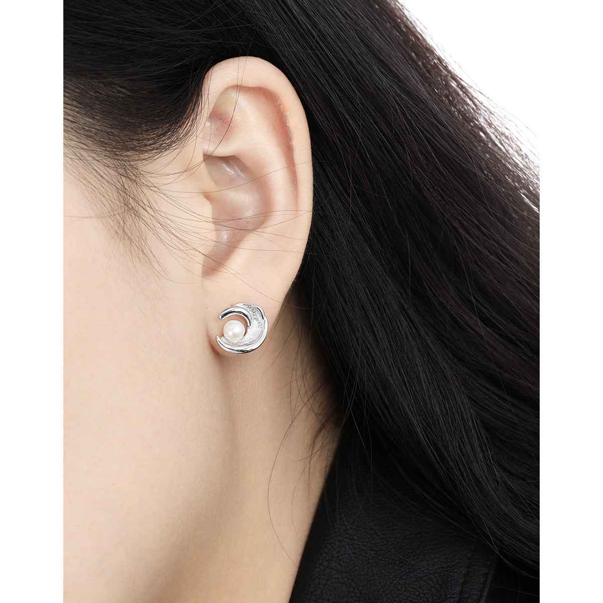 Fairy Silver Pearl Stud Earrings