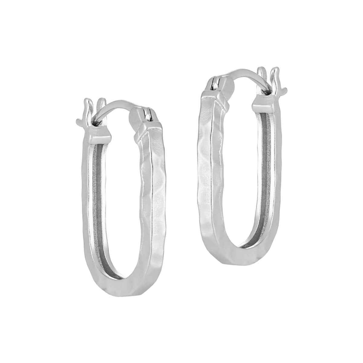 Rippled Texture Silver Hoop Earrings