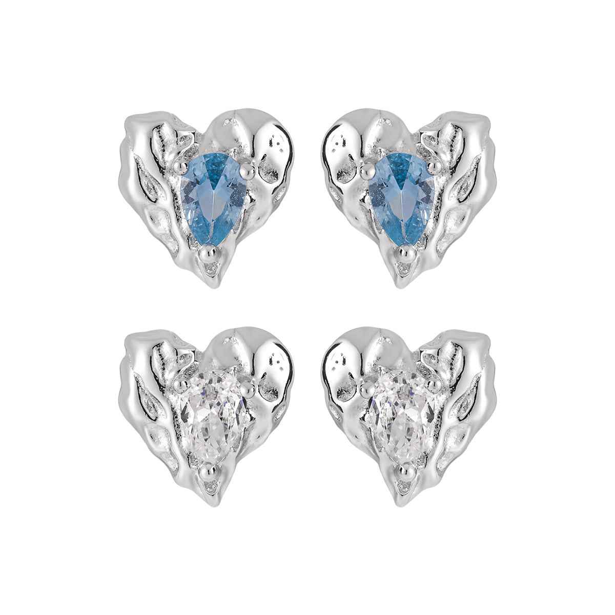 Aurora Love Silver Stud Earrings