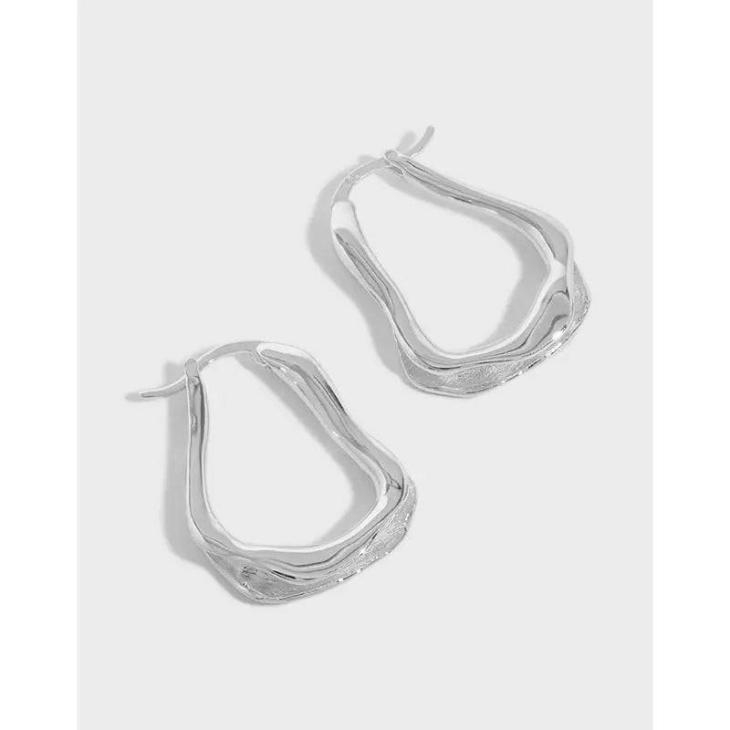 IRREGULAR WAVE TEXTURE EARRINGS - OPHRASTUDIO