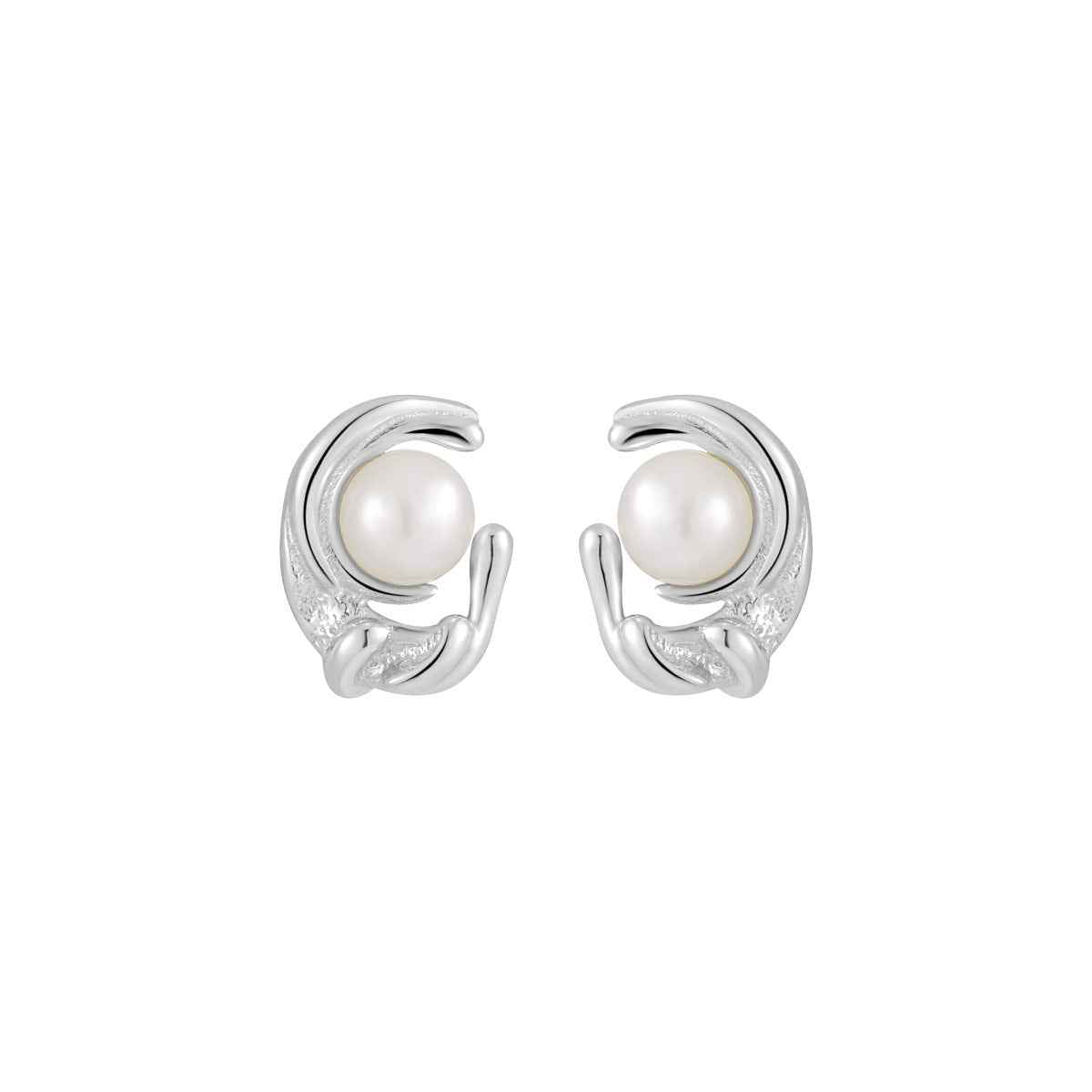 Fairy Silver Pearl Stud Earrings