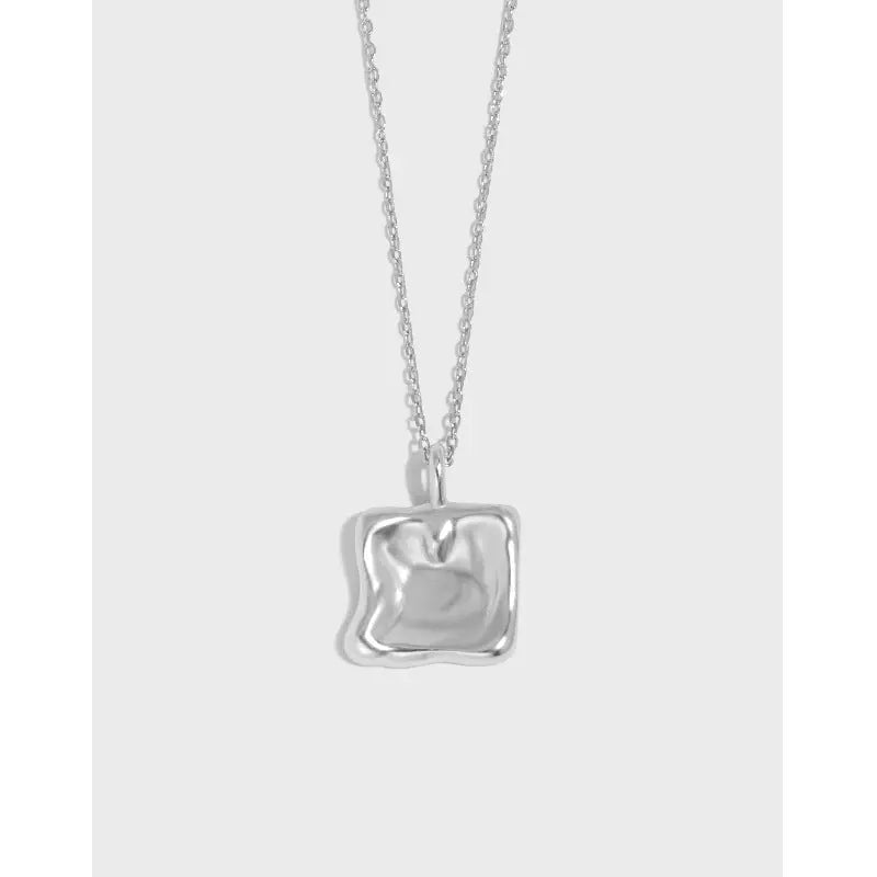 ARABELLA'S SQUARE PENDANT SILVER NECKLACE - OPHRASTUDIO