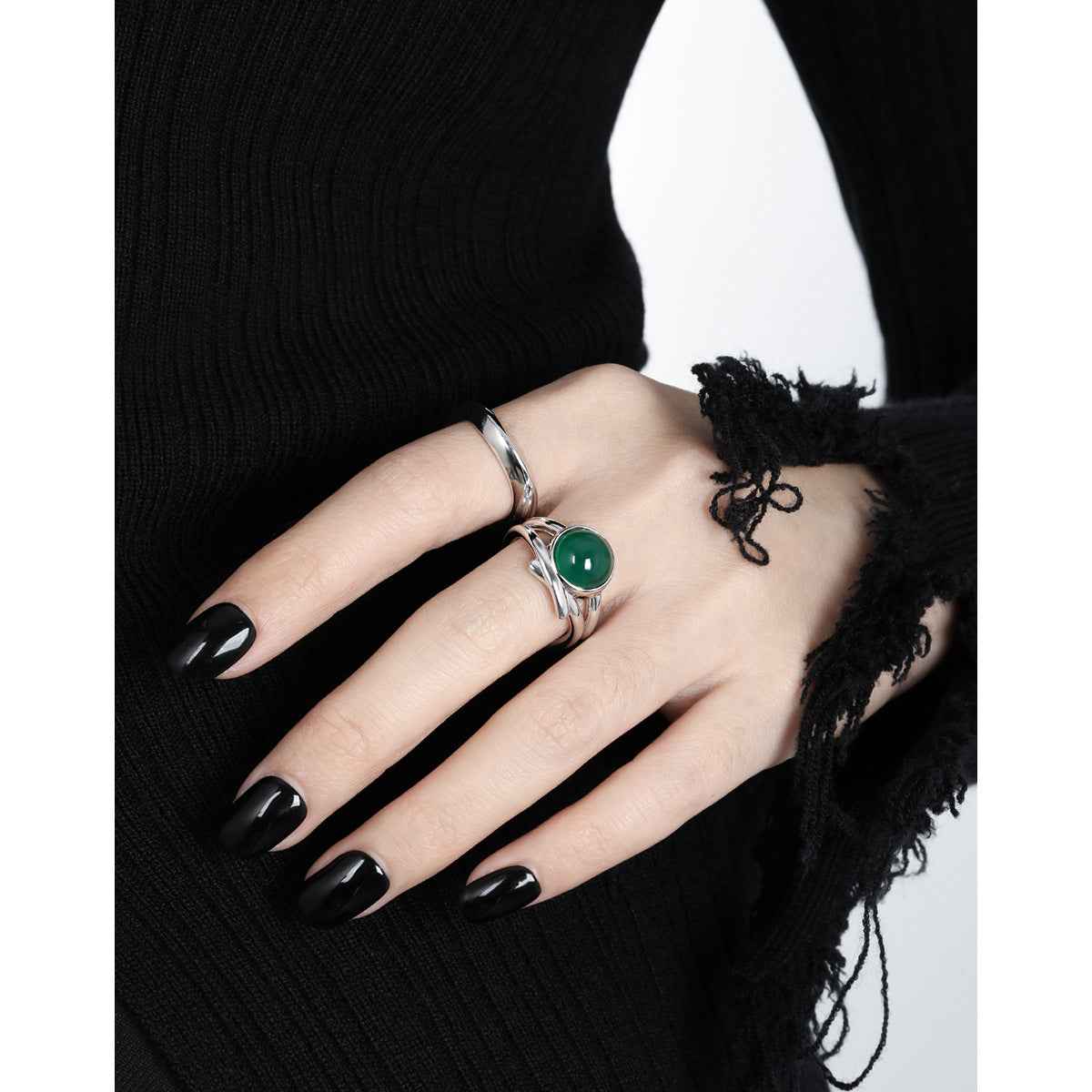 Seraphina's Gemstone Glow Silver Signet Ring