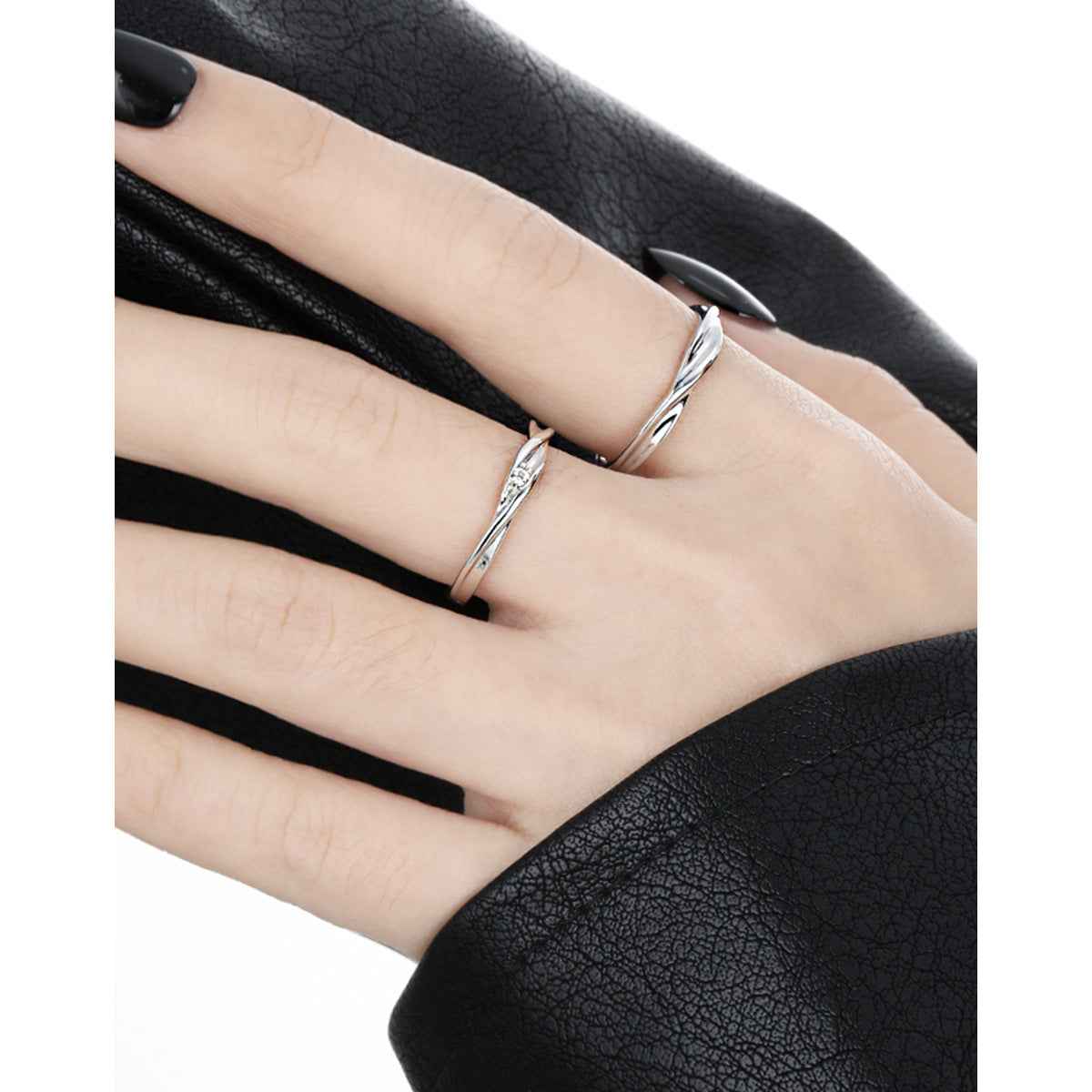 Tristan And Isolde Couple Silver Stacking Ring