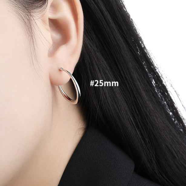 Sleek Minimalist Silver Hoop Earrings