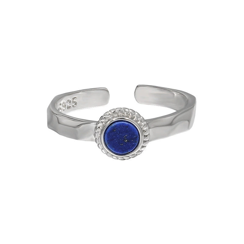 Teardrop Silver Lapis Lazuli Ring OPHRASTUDIO